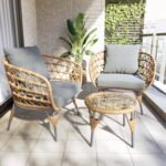 2 Seater Wicker Bistro Garden Set - Como