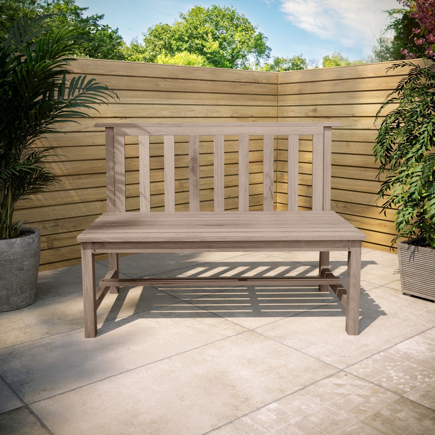 1-102.jpg 2 Seater Wooden Garden Bench - 110 x 85 cm - Como - Image 1