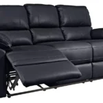 Home Toby Faux Leather 3 Seater Recliner Sofa - Black