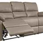 Home Toby Faux Leather 3 Seater Recliner Sofa - Grey