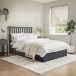 Dark Grey Wooden Small Double Ottoman Bed - Anderson Color-Grey