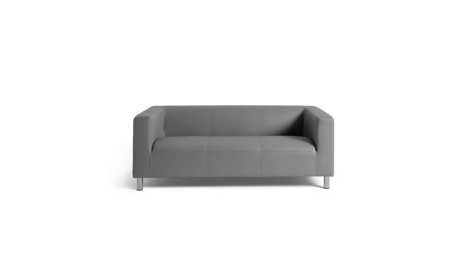 1-126.webp Home Moda Leather 3 Seater Sofa - Grey - Image 1