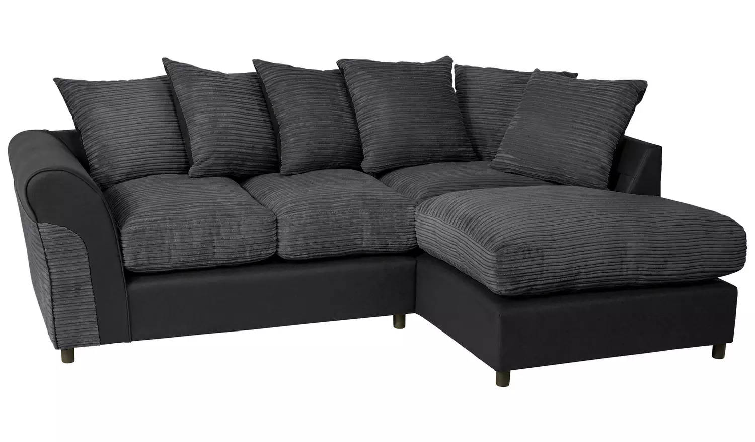 1-148.webp Harry Fabric Right Hand Corner Chaise Sofa - Charcoal - Image 1