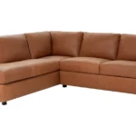 Habitat Florence Leather Left Hand Corner Chaise Sofa - Tan