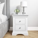 Olivia Two Drawer Bedside in White
