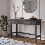 Grey Painted Dressing Table with 3 Drawers - Harper