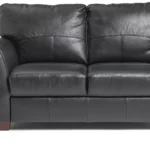 Habitat Milford Leather 2 Seater Sofa - Black