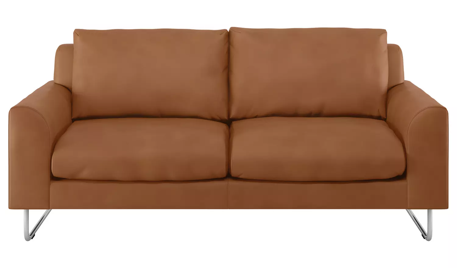 1-76.webp Habitat Lyle Leather 2 Seater Sofa - Tan - Image 1