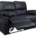 Home Toby Faux Leather 2 Seater Recliner Sofa - Black